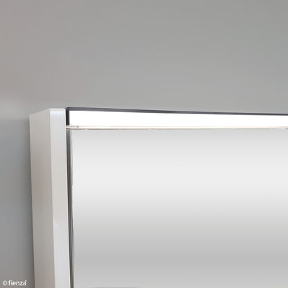 Fienza 1200 LED Mirror Cabinet with Display Shelf, Satin White