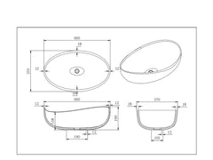 Waverton Solid Surface Stone Above Counter Basin matte black
