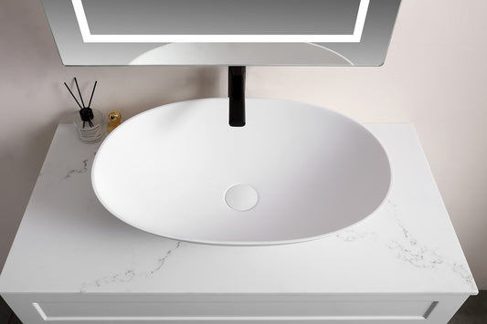 Kirra Solid Surface Art Basin matte white