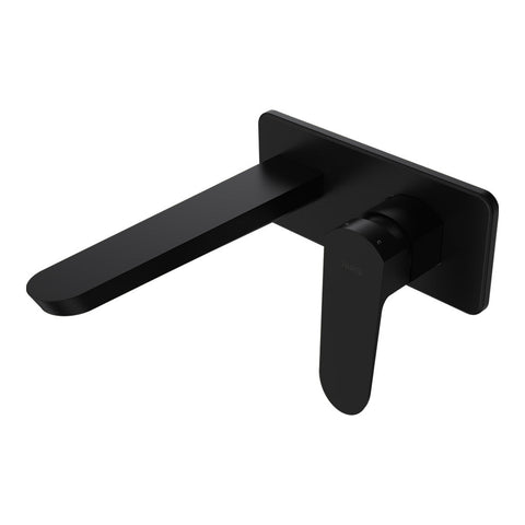 Parisi Loom Wall Mixer with 180mm Spout on Backplate | Matt Black
