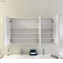 Fienza Pencil Edge 1200 Mirror Cabinet, 1 Side Shelf