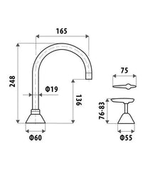 Kirra Lever Hob Sink Tap Set