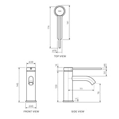 Parisi Envy II Basin Mixer with Extended Lever | Chrome