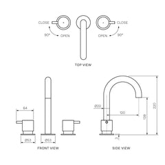 Parisi Envy II Basin Set with Round Swivel Spout | Brushed Nickle