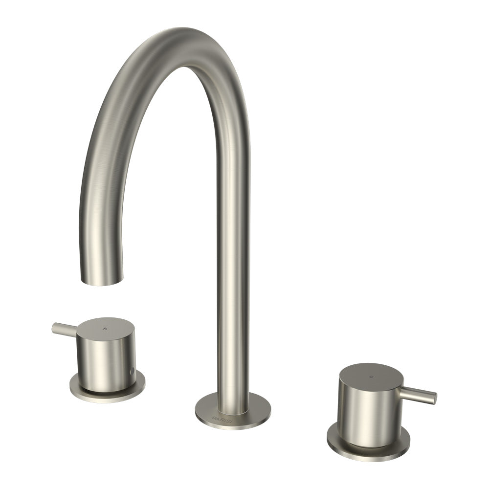 Parisi Envy II Basin Set with Round Swivel Spout | Brushed Nickle