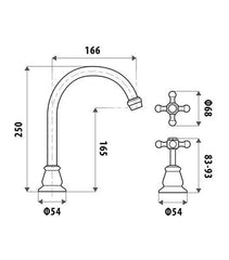 Noosa Chrome Heritage Hob Sink Tap Set