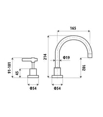 Sabine Lever Hob Sink Tap Set