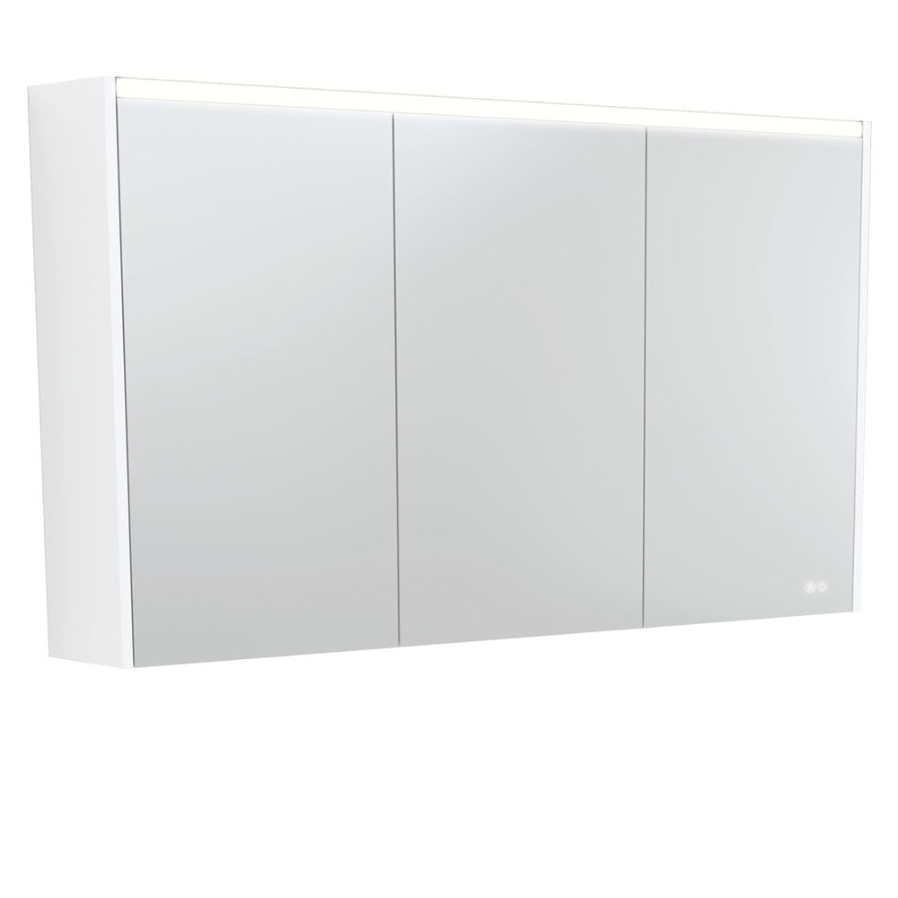 Fienza 1200 LED Mirror Cabinet with Satin White Side Panels