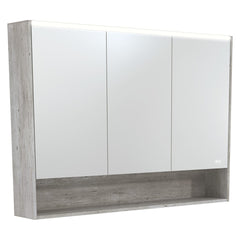 Fienza 1200 LED Mirror Cabinet with Display Shelf, Industrial