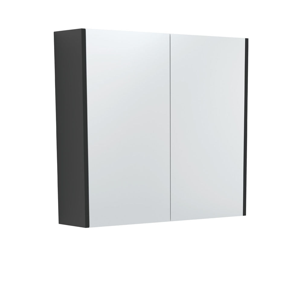 Fienza 750 Mirror Cabinet with Satin Black Side Panels