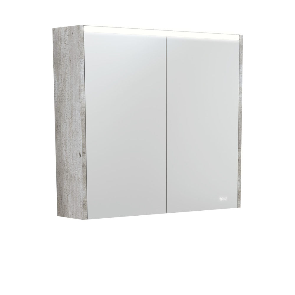 Fienza 750 LED Mirror Cabinet with Industrial Side Panels