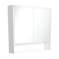 Fienza 900 Mirror Cabinet with Display Shelf, Satin White