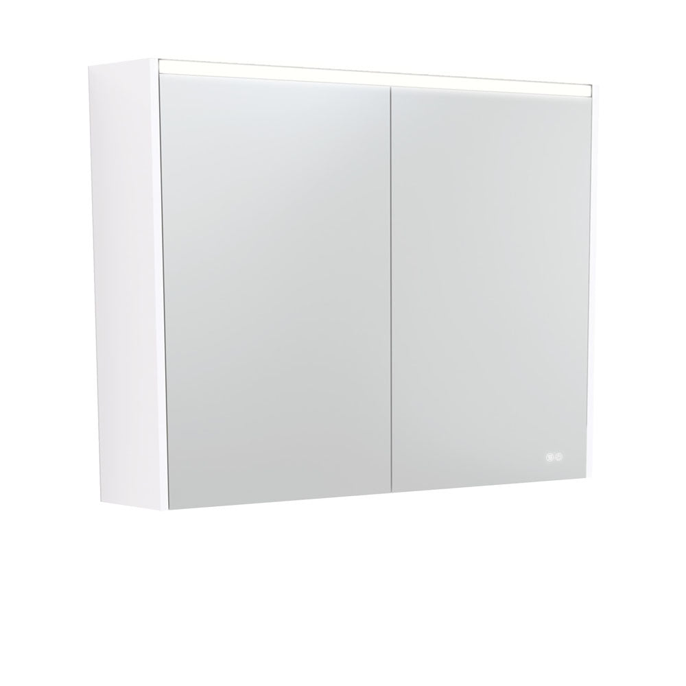 Fienza 900 LED Mirror Cabinet with Gloss White Side Panels