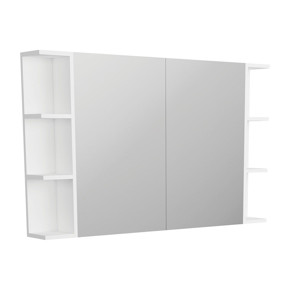 Fienza Pencil Edge 900 Mirror Cabinet, 2 Side Shelves