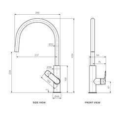 Parisi Slim II Kitchen Mixer with Round Spout - Fucile