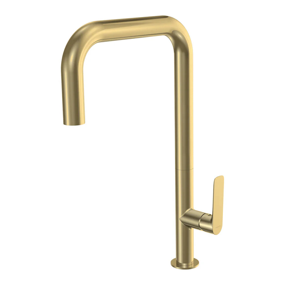 Parisi Slim 30 Kitchen Mixer with Square Spout - Brushed Brass