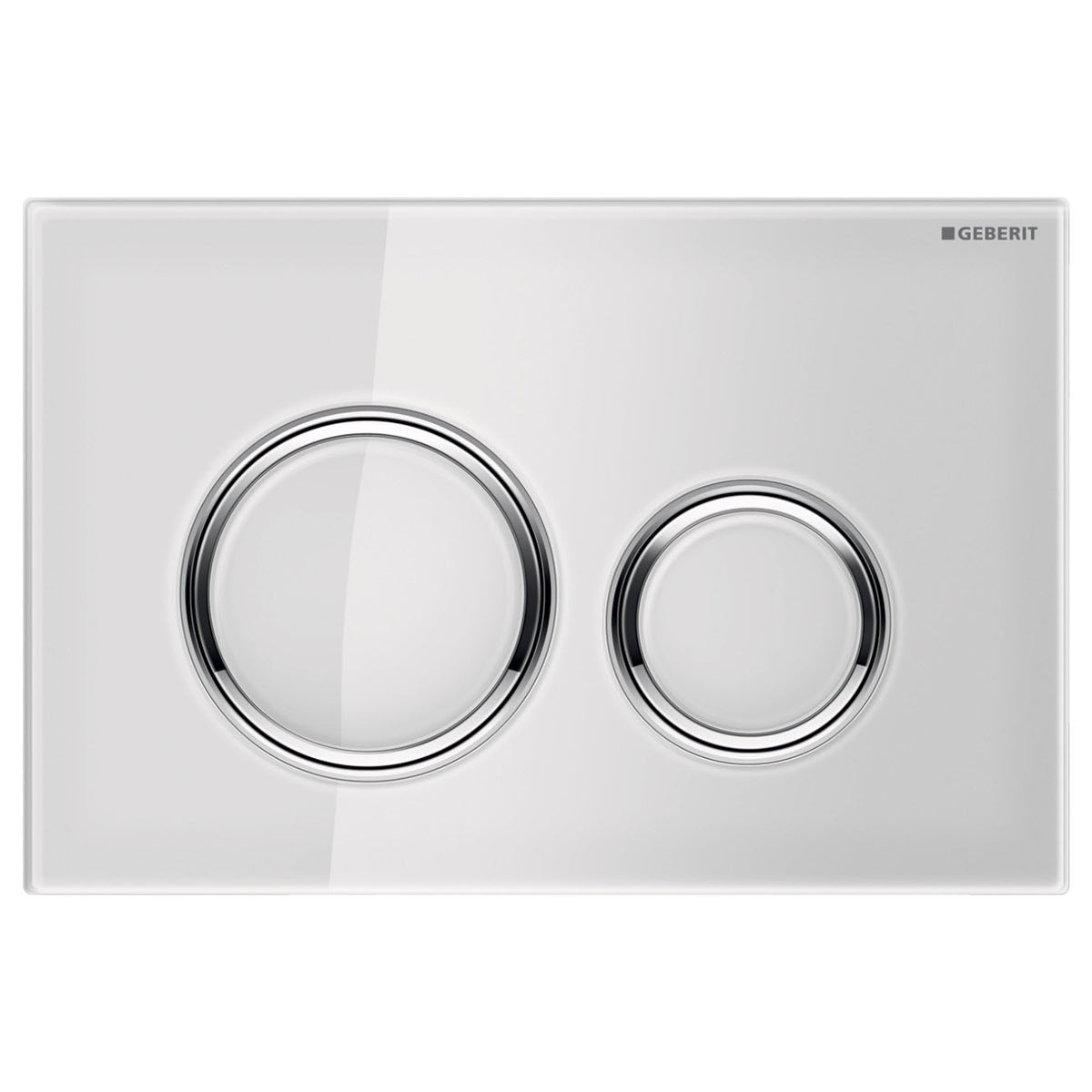 Fienza Geberit Sigma 21 Round Button Flush Plate, White & Chrome