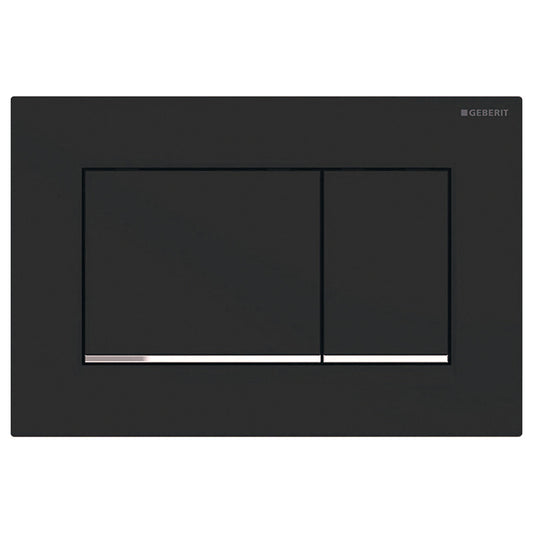 Fienza Geberit Sigma 30 Rectangular Button Flush Plate, Matte Black