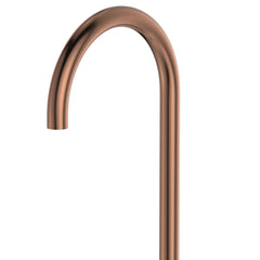 Gooseneck Floor Mounted Bath Outlet, Kaya Brushed Copper