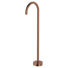 Gooseneck Floor Mounted Bath Outlet, Kaya Brushed Copper