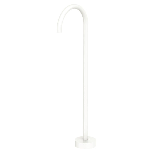 Gooseneck Floor Mounted Bath Outlet, Kaya Matte White