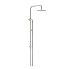 Elle 316 Twin Shower on Rail - Brushed Stainless