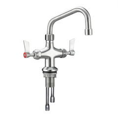 SS Dual Bench Mounted Faucet - Swivel Spout