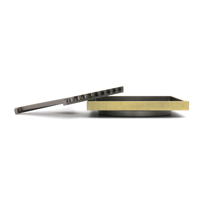 Grates2Go Slimline Brass Point Drain Ancient Brass 100mm
