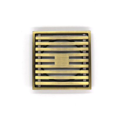 Grates2Go Slimline Brass Point Drain Ancient Brass 100mm