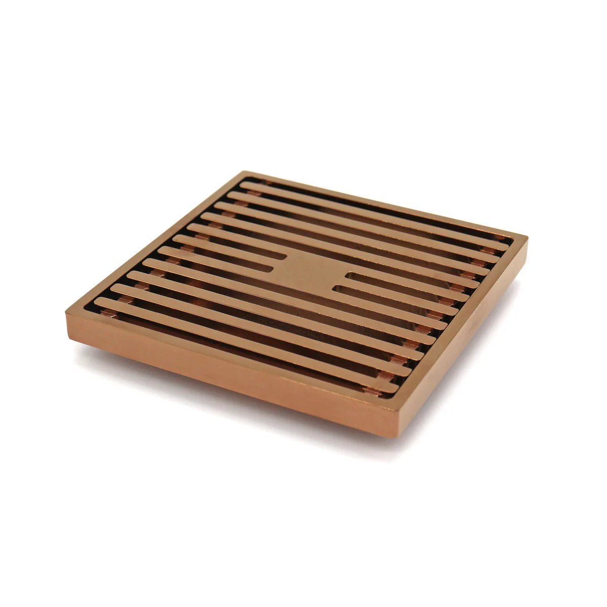 Grates2Go Slimline Brass Point Drain Rose Gold 100mm