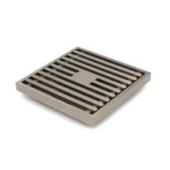 Grates2Go Slimline Brass Point Drain Satin Nickel 100mm