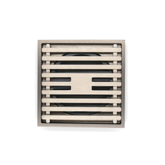 Grates2Go Slimline Brass Point Drain Satin Nickel 100mm