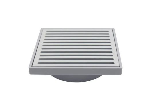 Grates2Go Slimline UPVC White Point Drain With Contempo Grate White 117mm