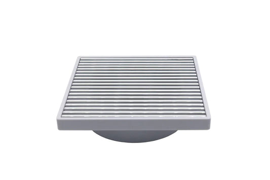 Grates2Go Slimline UPVC White Point Drain With Wedge Wire Grate White 117mm