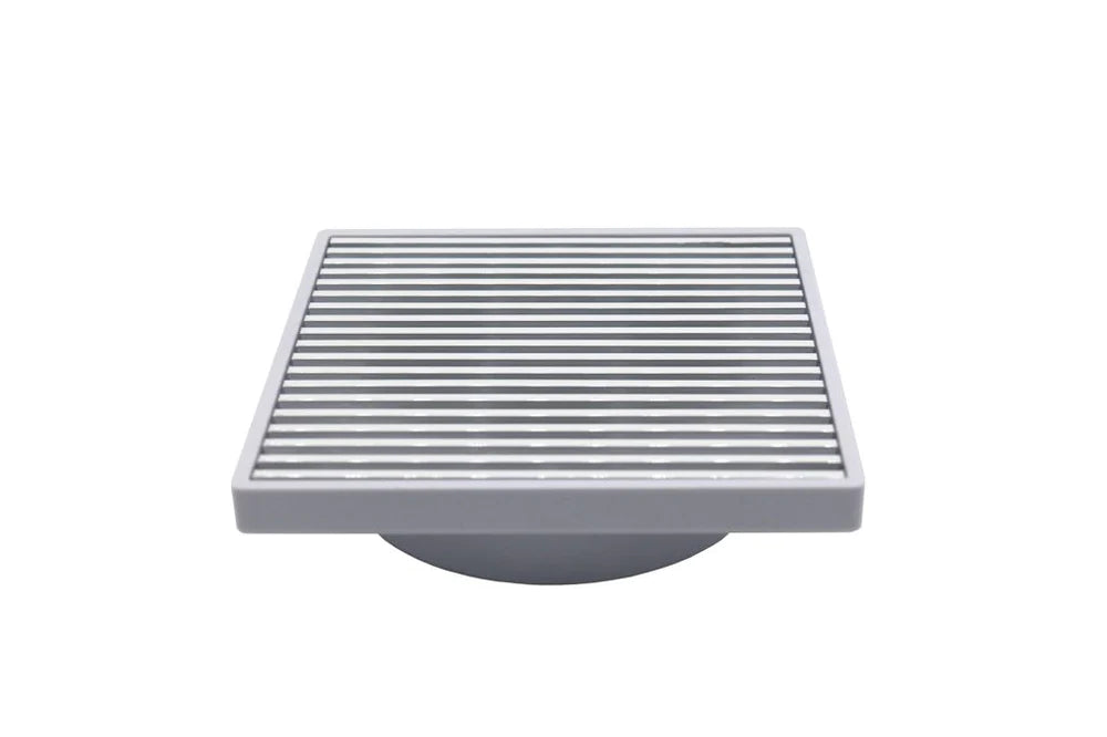 Grates2Go Slimline UPVC White Point Drain With Wedge Wire Grate White 117mm