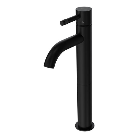 Parisi Tondo II High Basin Mixer with Curved Spout | Matt Black
