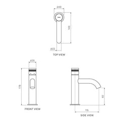 Parisi Todo II Basin Mixer with Curved Spout | Matt Bronze