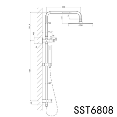 Elle 316 Twin Shower on Rail - Brushed Gold