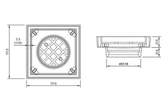 Grates2Go UPVC Tile Insert Point Drain Grey 117mm