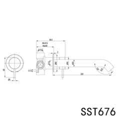 Elle 316 Wall Outlet Mixer - Brushed Stainless