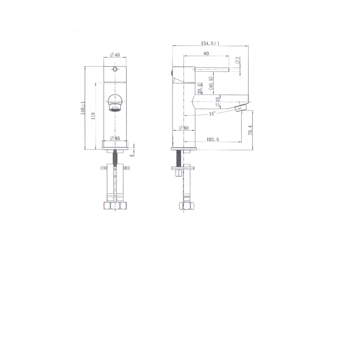 Samco Grogan Basin Mixer Chrome