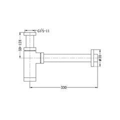 Nero 40mm BSP Bottle Trap - Chrome, Matte Black, Gun Metal Grey, Brushed Nickel, Brushed Gold, Graphite and Brushed Bronze, Matte White