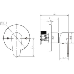 Modern National Ace Shower Bath Mixer