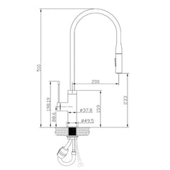 Ikon Aziz Pull Out Sink Mixer Matt Black