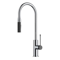 Ikon Aziz Pull Out Sink Mixer Chrome and Matt Black