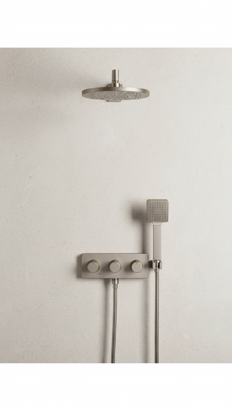 Wall Shower Set With Chrome Finish