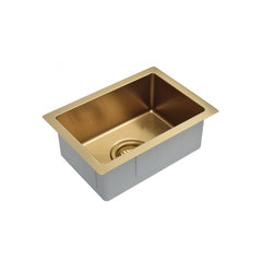 Meir 382mm x 272mm Single Bowl Kitchen Bar Sink - Brushed Bronze Gold