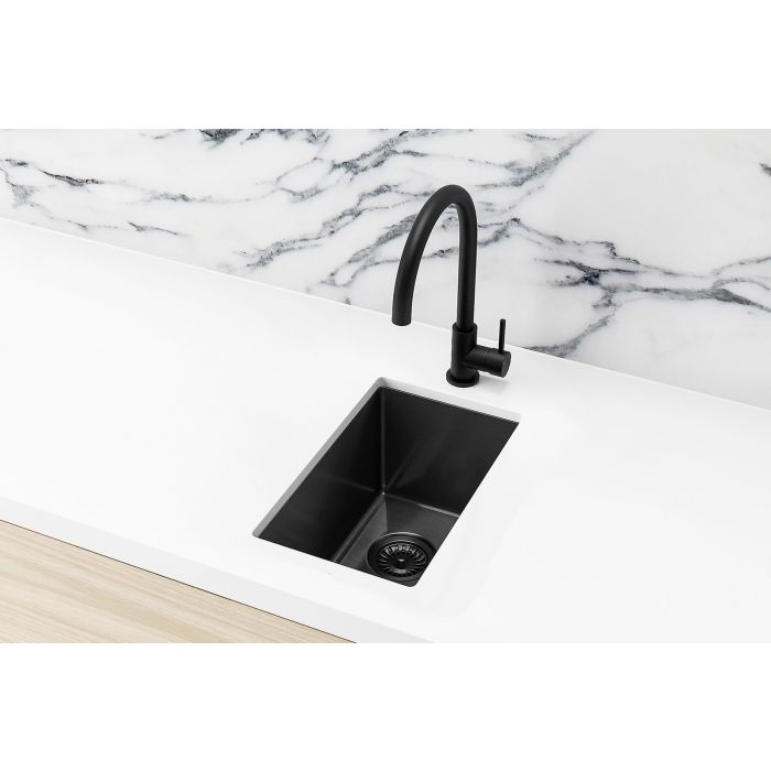 Meir 382mm x 272mm Single Bowl Kitchen Bar Sink - Gun Metal Black