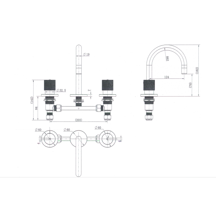 Modern National Cadence Basin Set Chrome