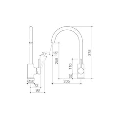 Stylus Blaze Pin Gooseneck Sink Mixer